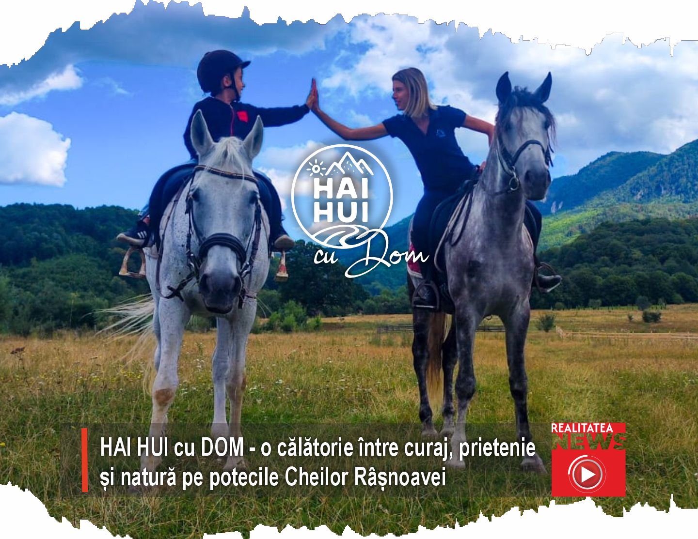 Read more about the article HAI HUI cu Dom – lecția de libertate și prietenie prin călărie pe Cheile Râșnoavei, alături de Diana Ducar